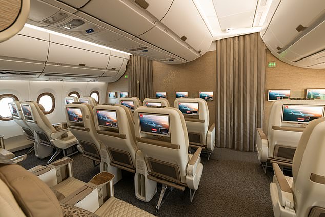 Premium economy on the A350 is arranged in a 3-3-3 configuration