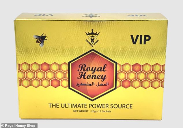 Royal Honey VIP (pictured) is among brands warned by the FDA for illegally containing controlled substances