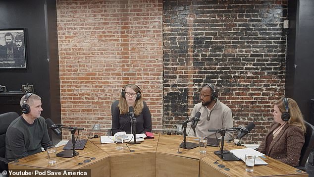 Top members of Harris' team were interviewed this week by Pod Save America, including (from left) David Plouffe, Jen O'Malley Dillon, Quentin Fulks and Stephanie Cutter