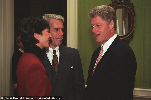 Clinton claims in her memoirs that Epstein, seen here with associate Ghislaine Maxwell, had offered the plane in support of her foundation.