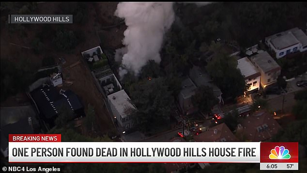 The Los Angeles Fire Department responded to a fire in the 8500 block of Lookout Mountain Avenue in the Hollywood Hills on Wednesday around 4:40 PM PT