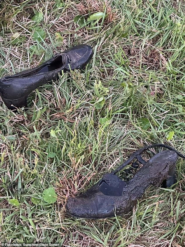 A pair of high-heeled shoes, covered in mud and dung, were also recovered after 44 years.