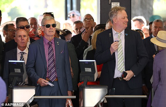 Scapegoats queue to attend the 2024 Melbourne Cup at Flemington Racecourse in Melbourne, Tuesday, November 5, 2024. (AAP Image/With Chronis) NO FILE, EDITORIAL USE ONLY