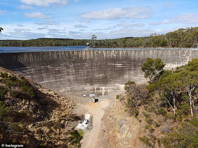 Henry Shepherdson threw him and his daughter off the Whispering Wall into the Barossa Reservoir (pictured) in April 2021.