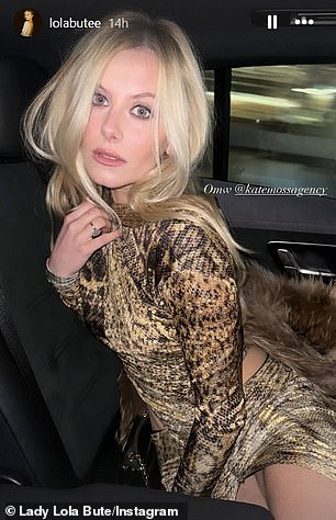 The socialite looked tired as she was photographed in Mayfair, compared to a previous photo she posted on Instagram heading to the event, in which she looked fresh and ready to celebrate.