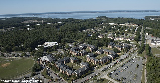 Hastings' recent claims come just weeks after new government records revealed other waves of UFOs near military sites, including Joint Base Langley-Eustis (pictured).