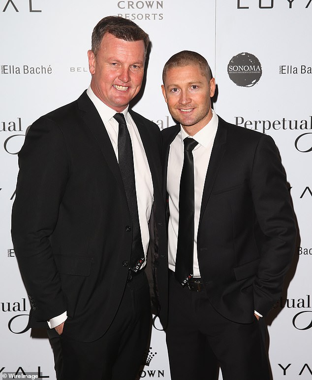 However, Anthony's former best friend Michael Clarke (both pictured in 2014) was noticeably absent the day after they fell out in January 2023.