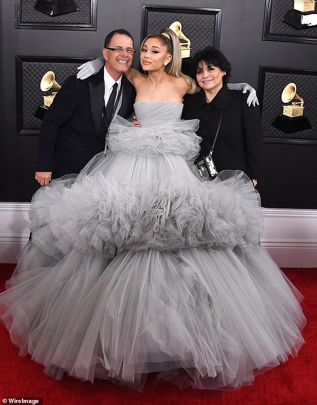 Ariana photographed in January 2020 with her father Edward Butera and mother Joan Grande.