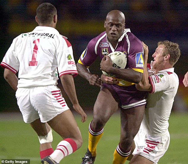 Sailor was charged with two counts of common assault, behaving in an offensive manner, refusing to leave licensed premises and stalking or intimidation (pictured, playing for the Broncos in 2001).