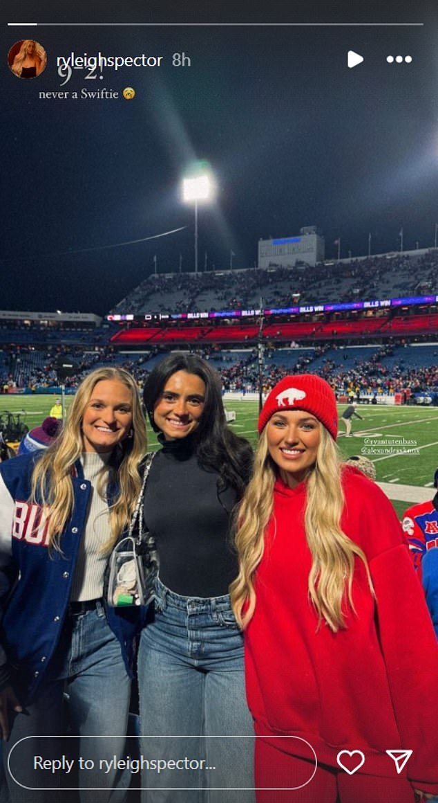 Bills linebacker Baylon Spector's wife Ryleigh (right) posted this photo on her Instagram