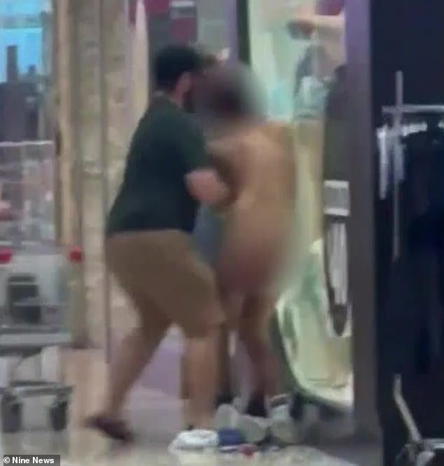 Several shoppers were forced to make a citizen's arrest on the man inside the shopping center.