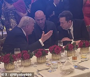 Other attendees at the party included Dana White, RFK Jr., former presidential candidate Vivek Ramaswamy, Alabama Sen. Tommy Tuberville and Trump attorney Alina Habba. Trump is seen at the party with Elon and Dana