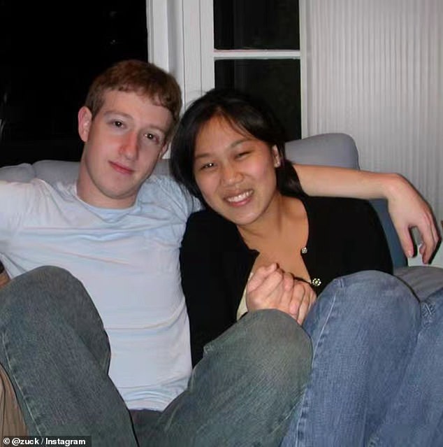 Jackie later said that the original Get Low song had sentimental value to Mark and his wife Priscilla Chan (right), as it was always played at the college parties they attended at Harvard University in 2004.