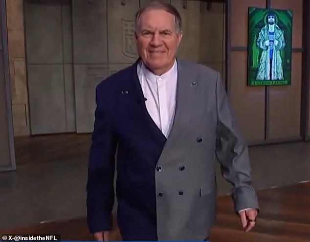 Belichick also dressed as Clark, as the legendary coach wore a two-tone suit