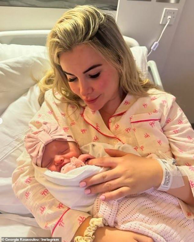 The former TOWIE star, 33, shared the happy news on her Instagram on Sunday and revealed her sweet name.