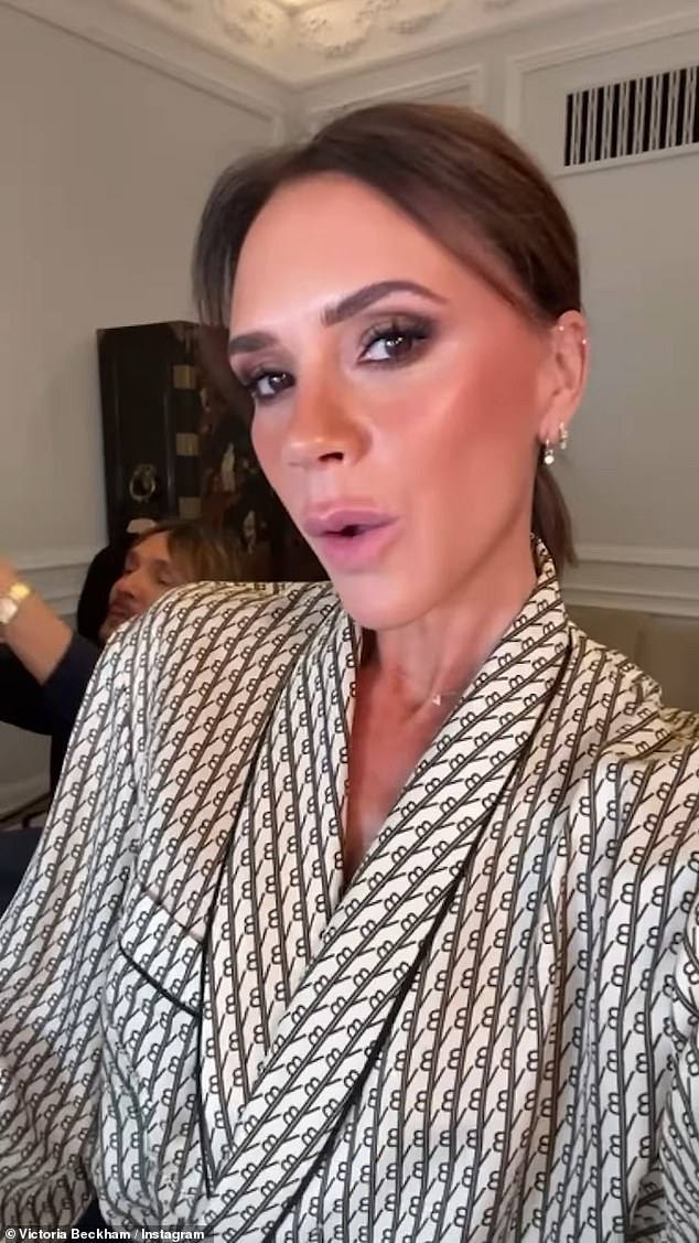 Elsewhere, Victoria revealed the secret to her smoky eye look as she shared her own behind-the-scenes snaps getting ready.