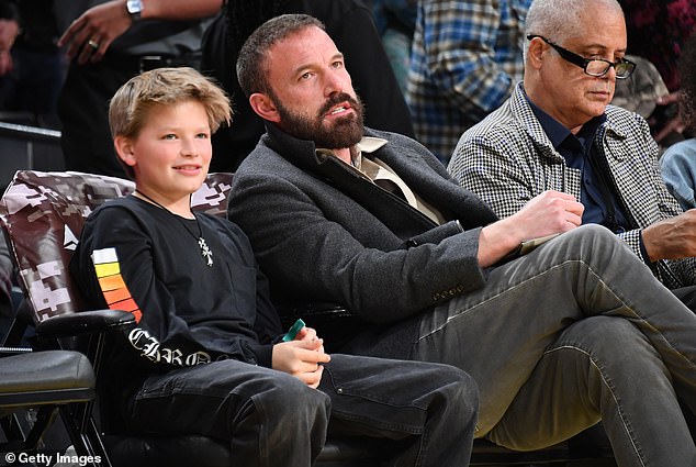 Samuel was also spotted at an LA Lakers game with his dad Ben on Sunday.