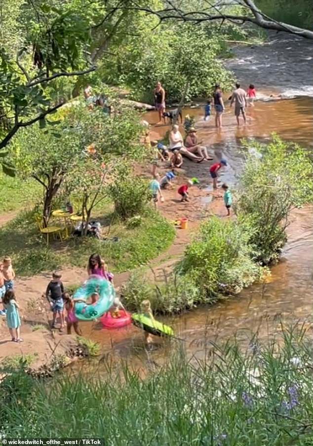 Families and locals flocked to the popular 'water park' destination, also known as Romero's backyard, using it for leisure and other outdoor activities