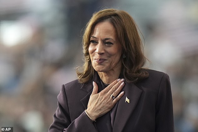 A devastated Kamala Harris told her dozens of tearful fans to keep fighting as she conceded.