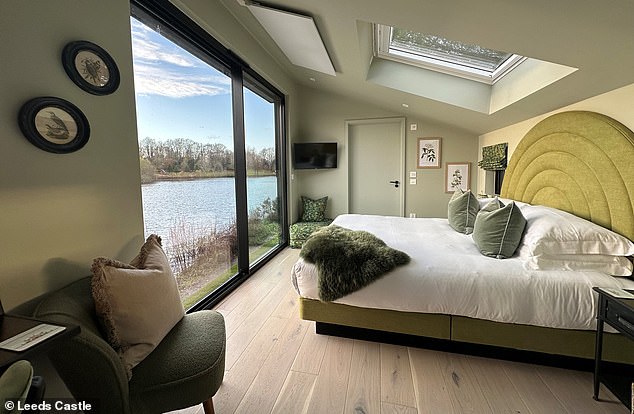 Laura is staying in a lakeside lodge within the grounds of Leeds Castle.