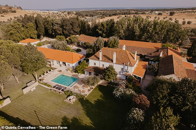 Quinta Carvalhas (above) opened last year 60 miles north of Lisbon after being renovated by South African owners Michelle and Richard Thomas. It is home to 16 horses.