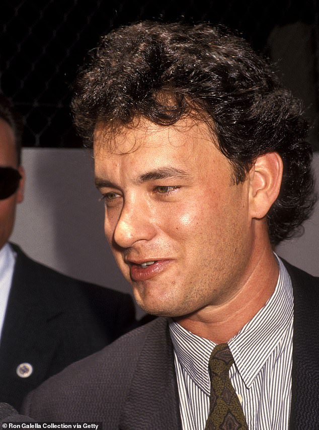 Hanks at age 35: The actor appears here on June 30, 1992 at 7030 Hollywood Boulevard in Hollywood, California.