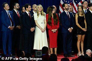 The rest of the Trump family was to the right of Donald Trump, while Ivanka stayed noticeably far away.