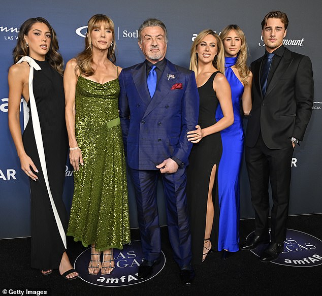 Sophia, 28, Sistine, 26, and Scarlet, 22, accompanied their parents and each looked stunning in elegant dresses; LR Sistina, Sofia, Escarlata and Louis Masquelier-Page