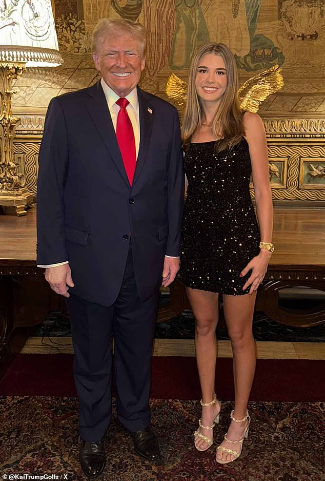 Kai looked very stylish on Tuesday night when she appeared at her grandfather Donald Trump's election night party at Mar-a-Lago, sporting a chic Rolex watch and what appeared to be a surprisingly affordable sequin minidress from Nordstrom.