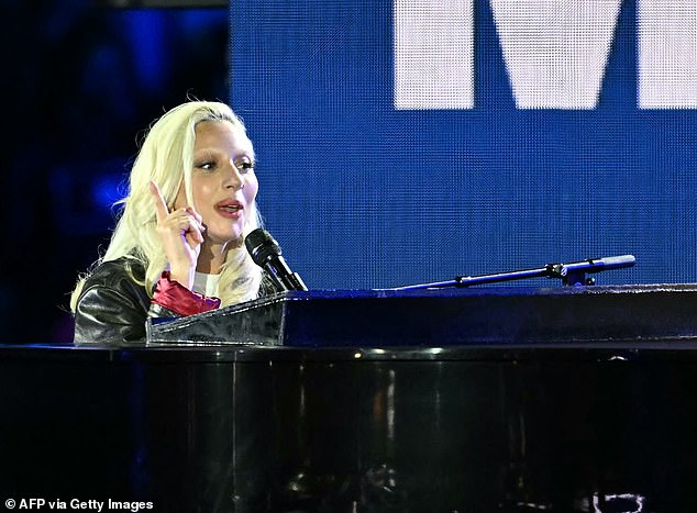 American singer Lady Gaga performed during a campaign rally for US Vice President and Democratic presidential candidate Kamala Harris.