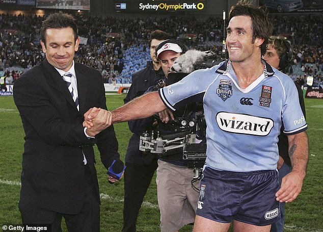 The pair have notoriously fallen out in recent years over Matty's (left) comments on State of Origin.