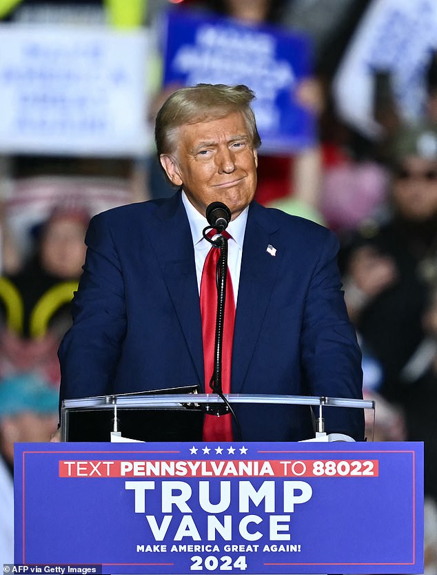 Trump spoke to thousands of fans gathered in Allentown, Pennsylvania, on Tuesday night.