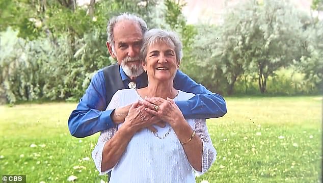 Mr Smith is pictured above with his wife Doris, who said she now feels guilty because she used to give him the onions in his burger.