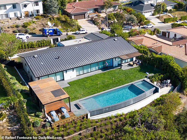 Her long-winded post went on to note how she and her husband planned to keep the swanky Pacific Palisades property pretty much as is, aside from the occasional makeover. Pictured is the 3,500-square-foot property and pool where Perry was found a little over a year ago.