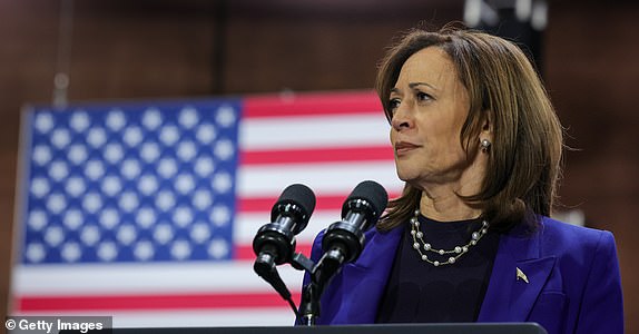 NORTH LAS VEGAS, NEVADA - OCTOBER 31: Democratic presidential candidate and US Vice President Kamala Harris, speaks during a "When we vote we win" Campaign rally at the Craig Ranch Amphitheater on October 31, 2024 in North Las Vegas, Nevada. With five days left until Election Day, Harris is campaigning in Arizona and Nevada. (Photo by Ethan Miller/Getty Images)