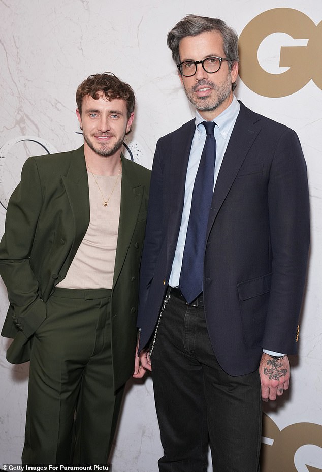 Mescal pictured with GQ editor-in-chief Will Welch