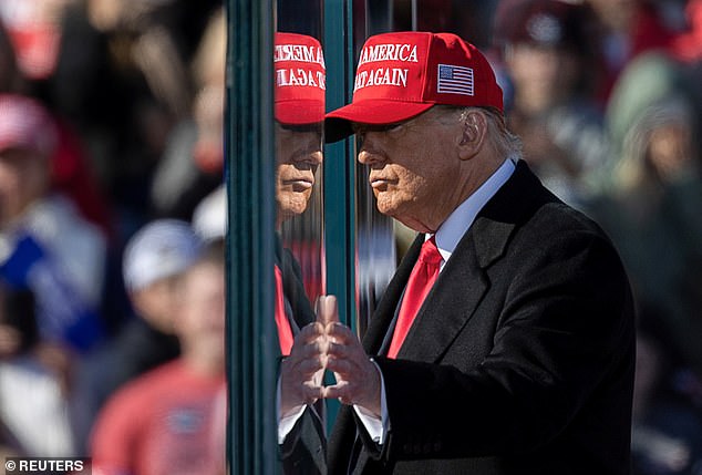 Former President Donald Trump ranted for nearly five minutes at his rally in Lititz, Pennsylvania, about the bulletproof glass surrounding him at the outdoor event.