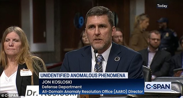 Dr. Jon Kosloski (above), the new director of the Department of Defense's All Domain Anomaly Resolution Office (AARO), told lawmakers that the famous infrared UFO video 