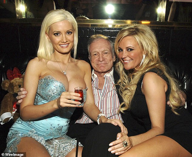 Madison said that there is no problem between them and Anderson, but that she just doesn't know what happened; Pictured in March 2007 with Hugh Hefner in Las Vegas.