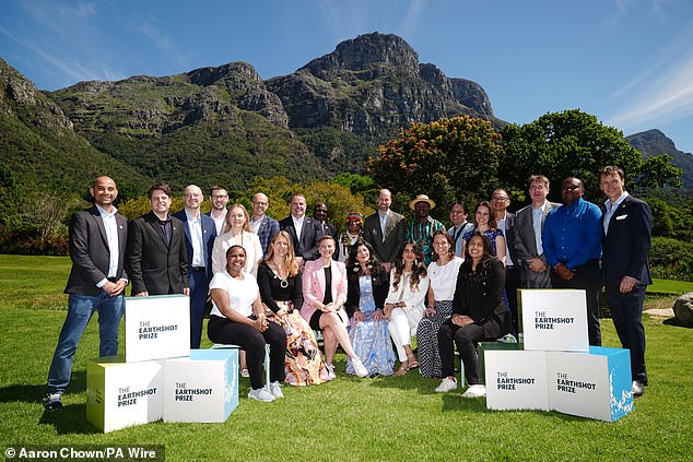 Prince William with the Earthshot Prize finalists at Kirstenbosch National Botanic Garden today