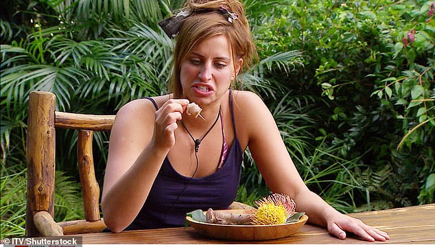 Previous I'm A Celebrity contestants have been forced to eat foods that make them nauseated (pictured, Ferne McCann eating bull penis in 2015)