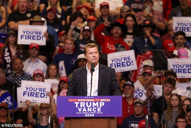 Sheehy spoke at a Trump rally in Bozeman, MT, on August 9. He ran as an ally of the former president in a state that Trump won by double digits.