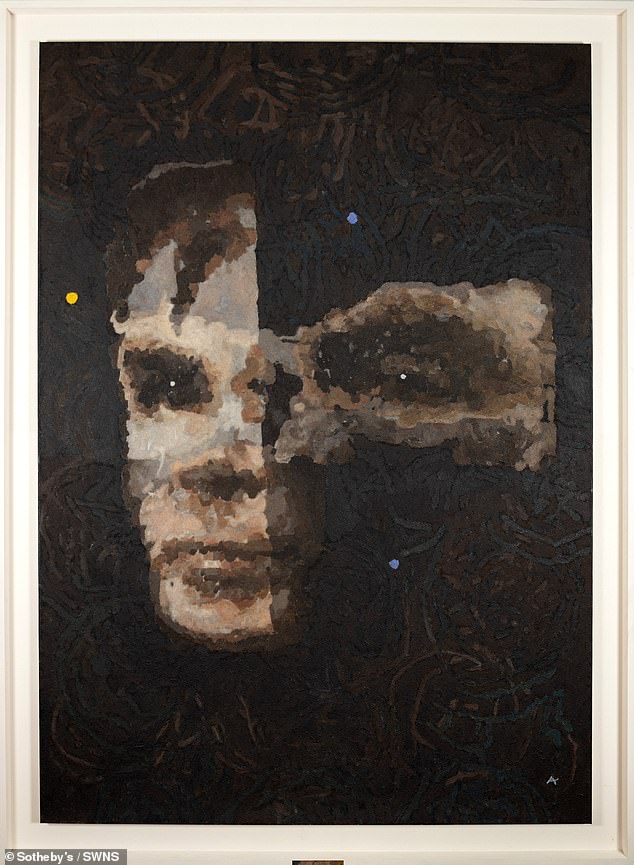 Ai-Da created the painting using cameras in her eyes, artificial intelligence algorithms, and her robotic arm.