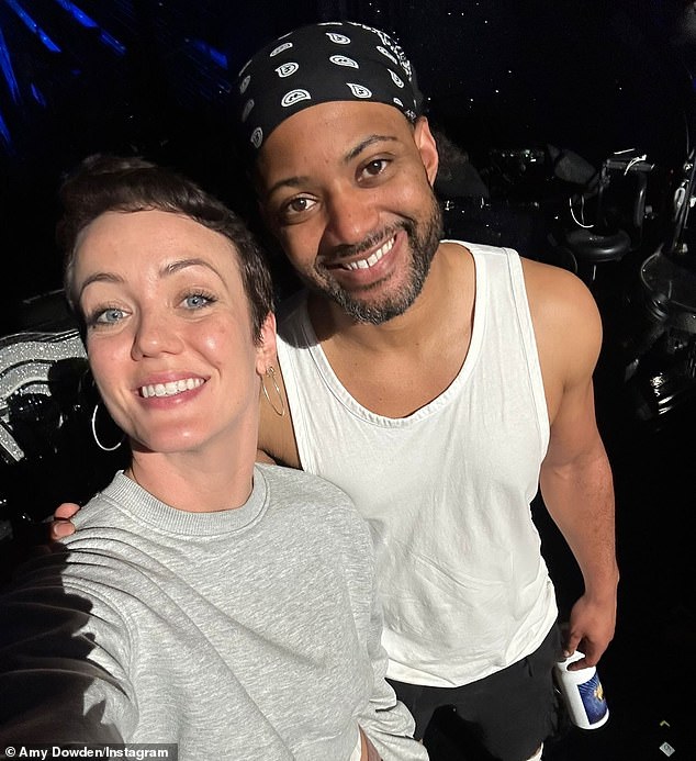 The Welsh dancer, 34, was forced to pull out of this weekend's show after collapsing backstage last week, and her professional partner Lauren Oakley (pictured with JB) was recruited as her replacement .