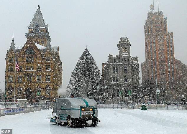 Syracuse, New York, typically expects to use 30,000 tons of rock salt and more than 100 snowplow trucks.