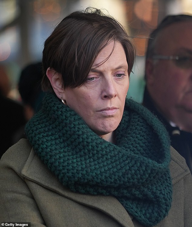 Labor MP Jess Phillips was also seen at the event and appeared emotional as she commemorated the tragedy.