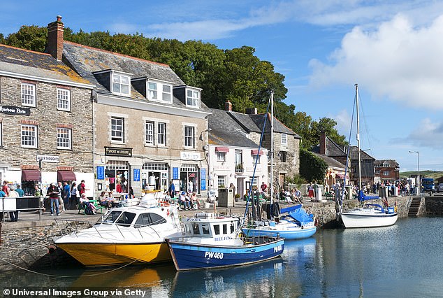 Boats docked in Padstow harbor in Cornwall.