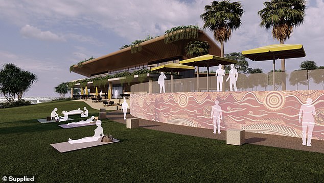 Mr. Vago's vision also includes a restaurant, cocktail bar, boardwalks, an amphitheater, an outdoor gym and a playground (an artist's impression of the new space is pictured).