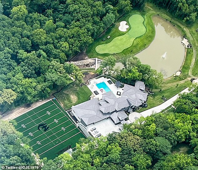 But the problem is exclusive to California, as the homes of NFL stars Patrick Mahomes and Travis Kelce were recently hit (Photo: Mahomes' home in Belton)