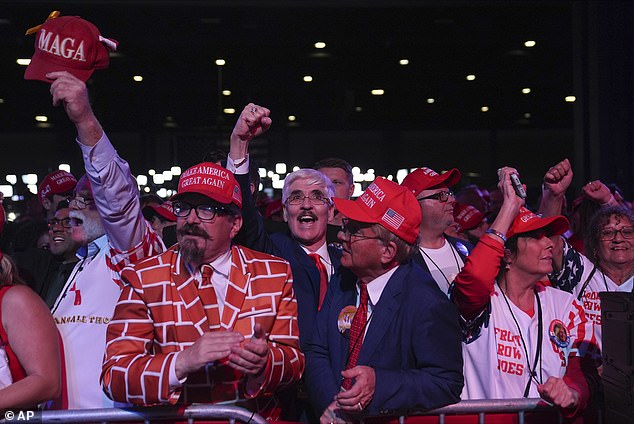 Nervous excitement gave way to joy at Trump's viewing party as Tuesday night gave way to morning.